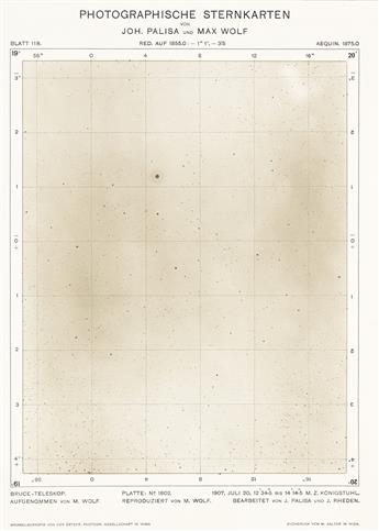 (ASTRONOMY--JOHANN PALISA & MAX WOLF) A group of 14 celestial photographs from the Photographische Sternkarten [Photographic Atlas of t